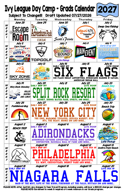 Grads Calendar 2027