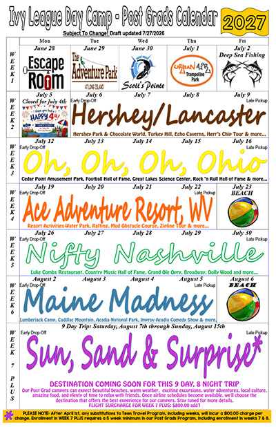 Post Grads Calendar 2027